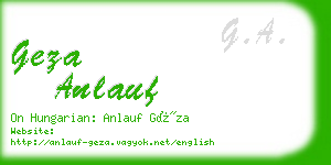 geza anlauf business card